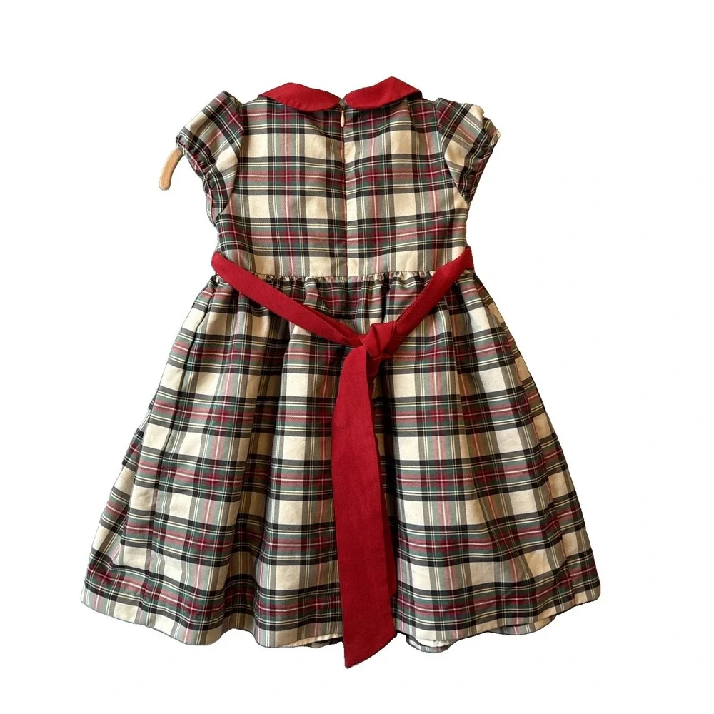 Charter Club Toddler Plaid Smocked Dress 4T Christmas Portrait Peter Pan Holiday